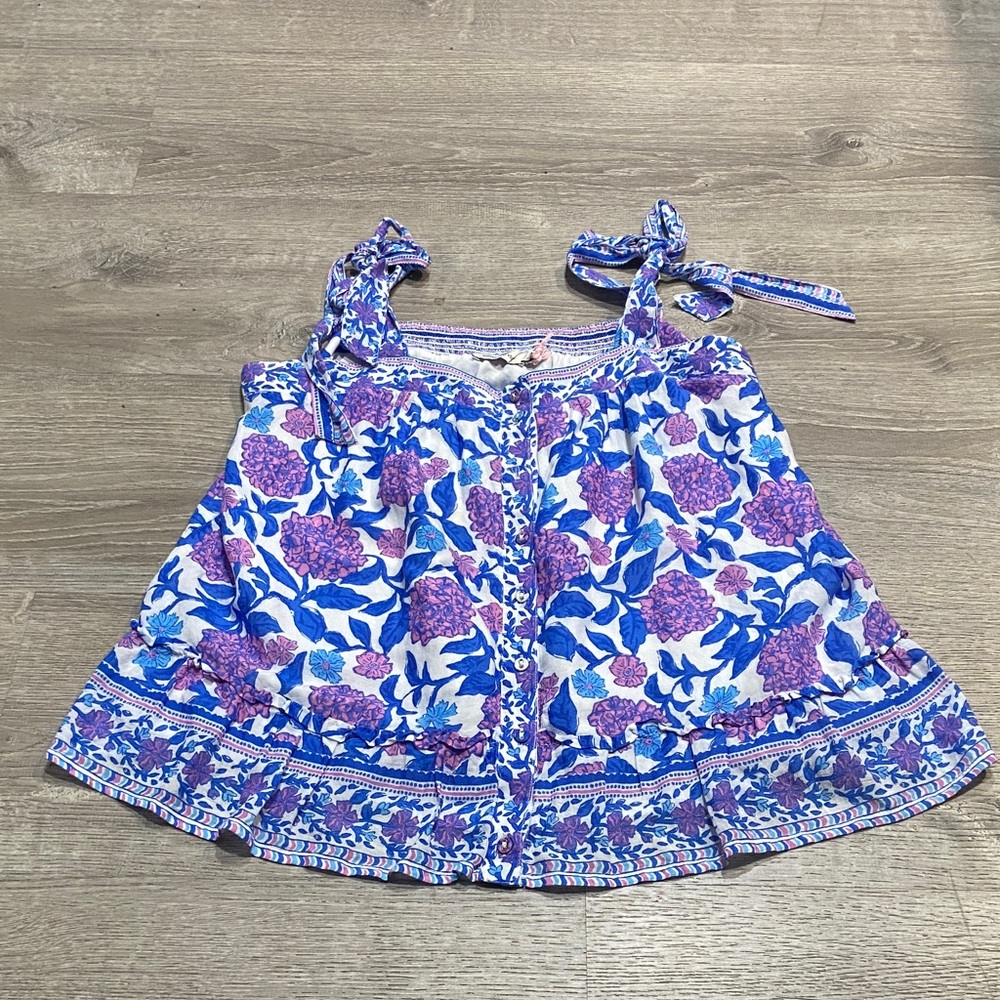 Vineyard Vines Blue and Purple Floral Top